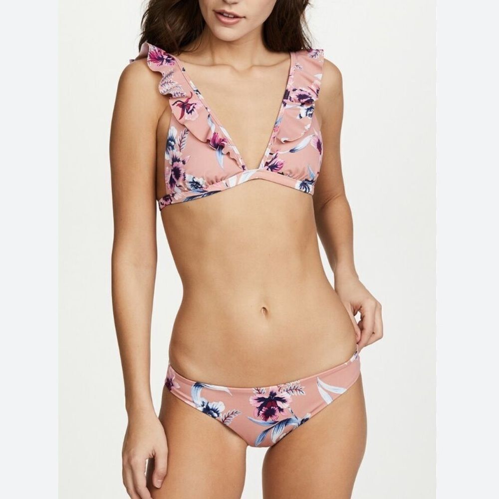 Tori Paver Isla and Adrianna Floral Bikini Swim Set Women’s Sz M/L
